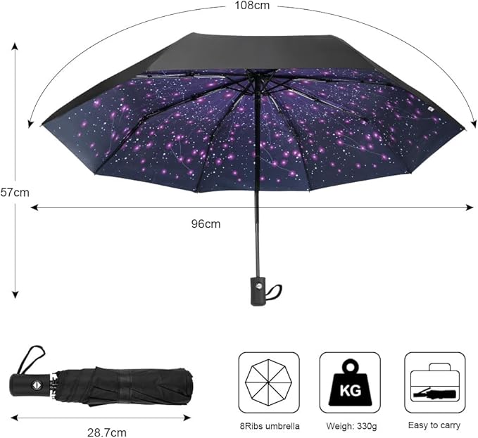 Parapluie anti-tempête automatique – Compact & résistant