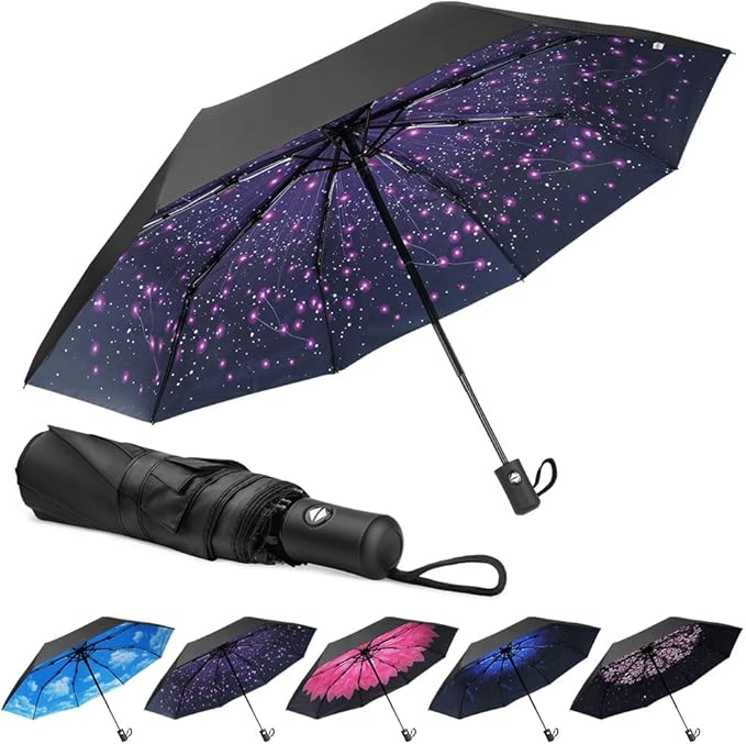 Parapluie anti-tempête automatique – Compact & résistant